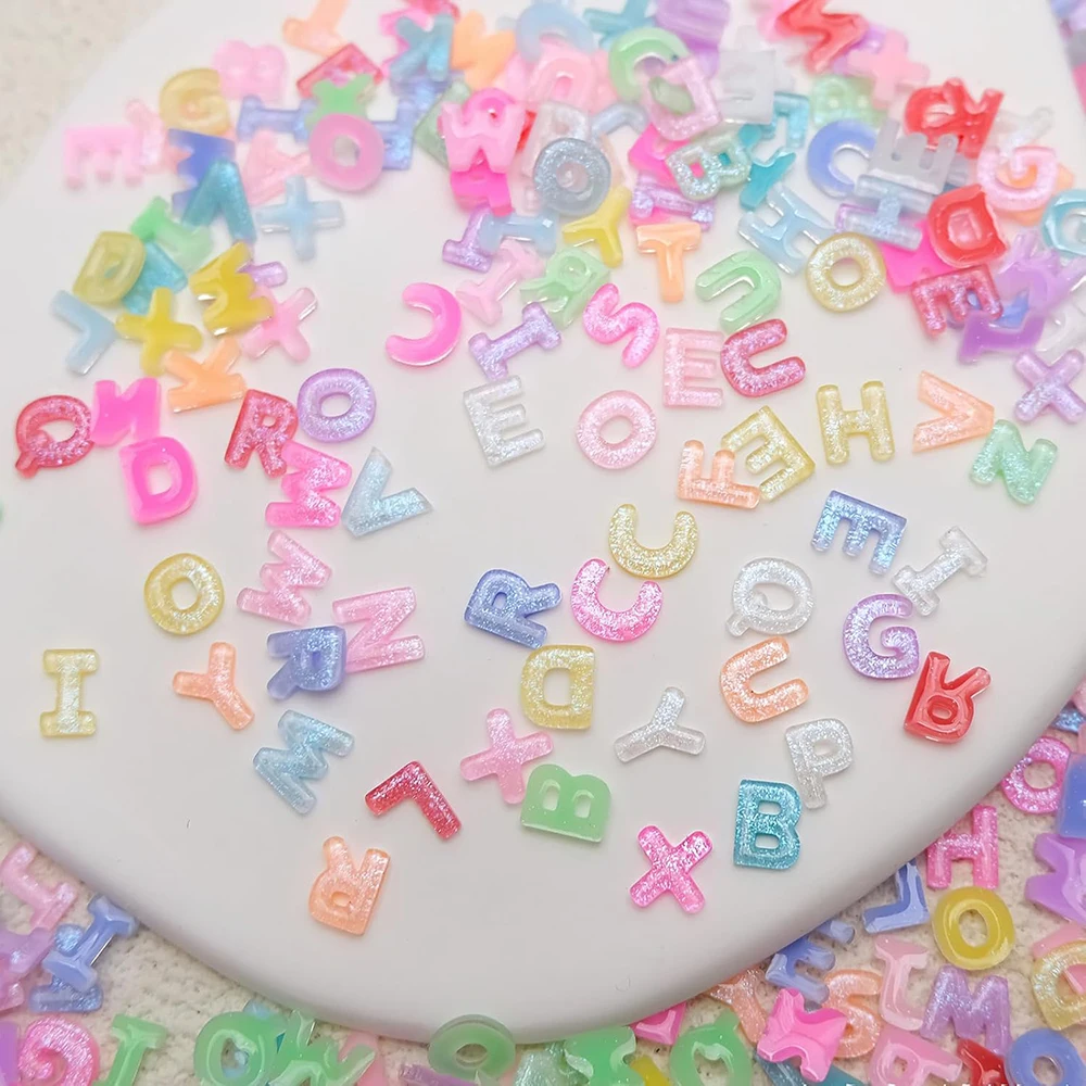 Mix Letter Nail Charms - 100Pcs Kawaii Designs