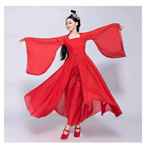 Klassieke Water Mouwen Dacne Kleding Yangko Kostuum Hanfu Fan Rode Chinese Folk Dans Kostuum Meisje Traditionele Strass Jurk