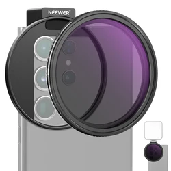 NEEWER Variable ND2-ND32 Phone Lens Filter Kit with Clip-On Adapter and Cold Shoe (1)