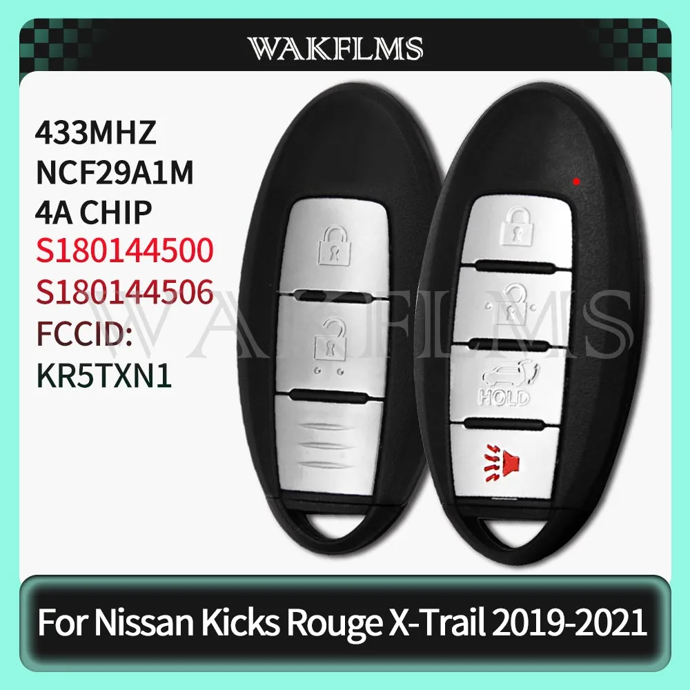 S180144500 S180144506 For Nissan Kicks X-Trail Smart Car Key Fob 433MHz NCF29A1M KR5TXN1 285E3-5RF0A car remote key car key key shell