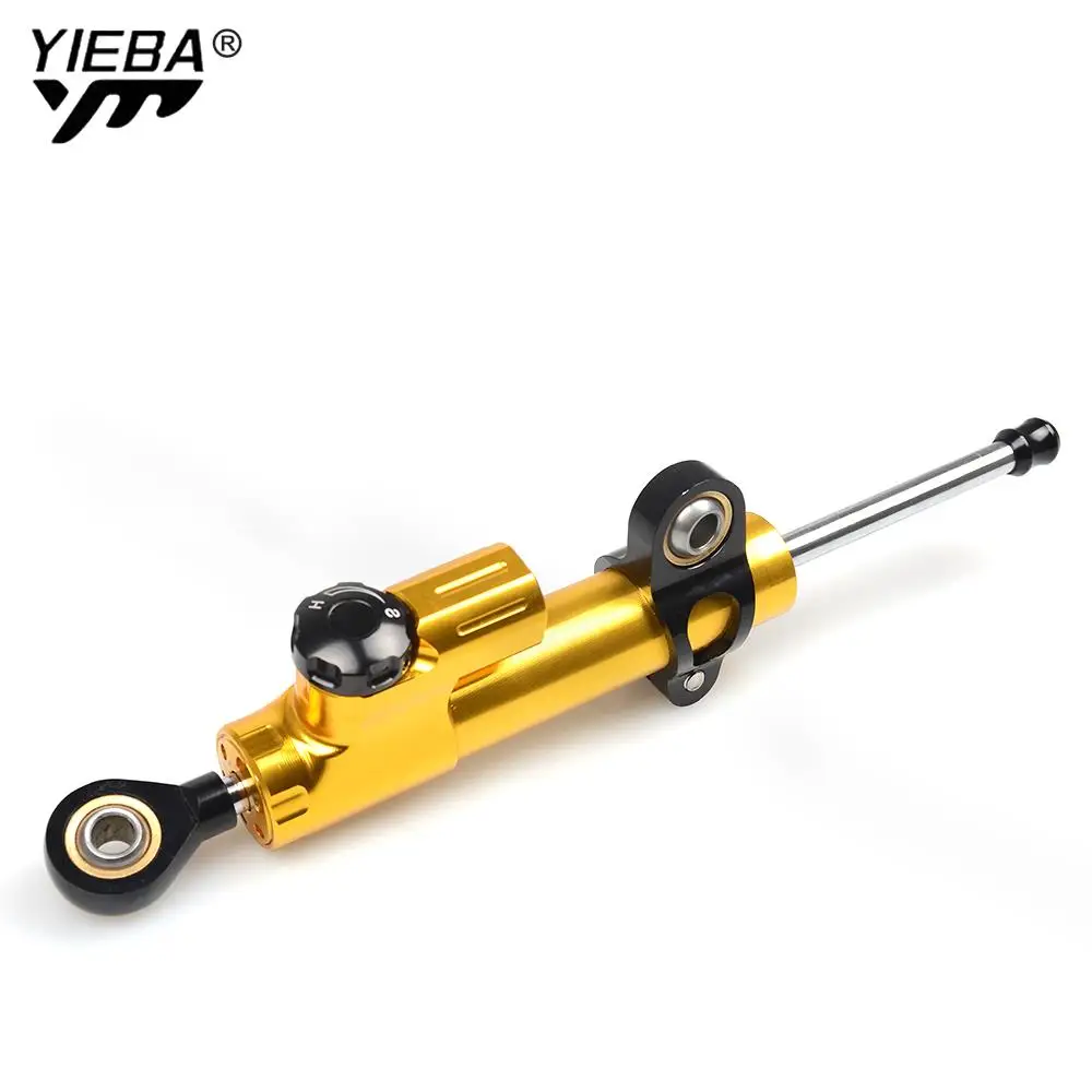 Universal 375mm CNC 6061-T6 Aluminum Motocycle Steering Direction Damper Stabilizer Reversed Safety Control Maintain Control and Reduce Fatigue Super Light Weight Easy Installation Anti-rust 