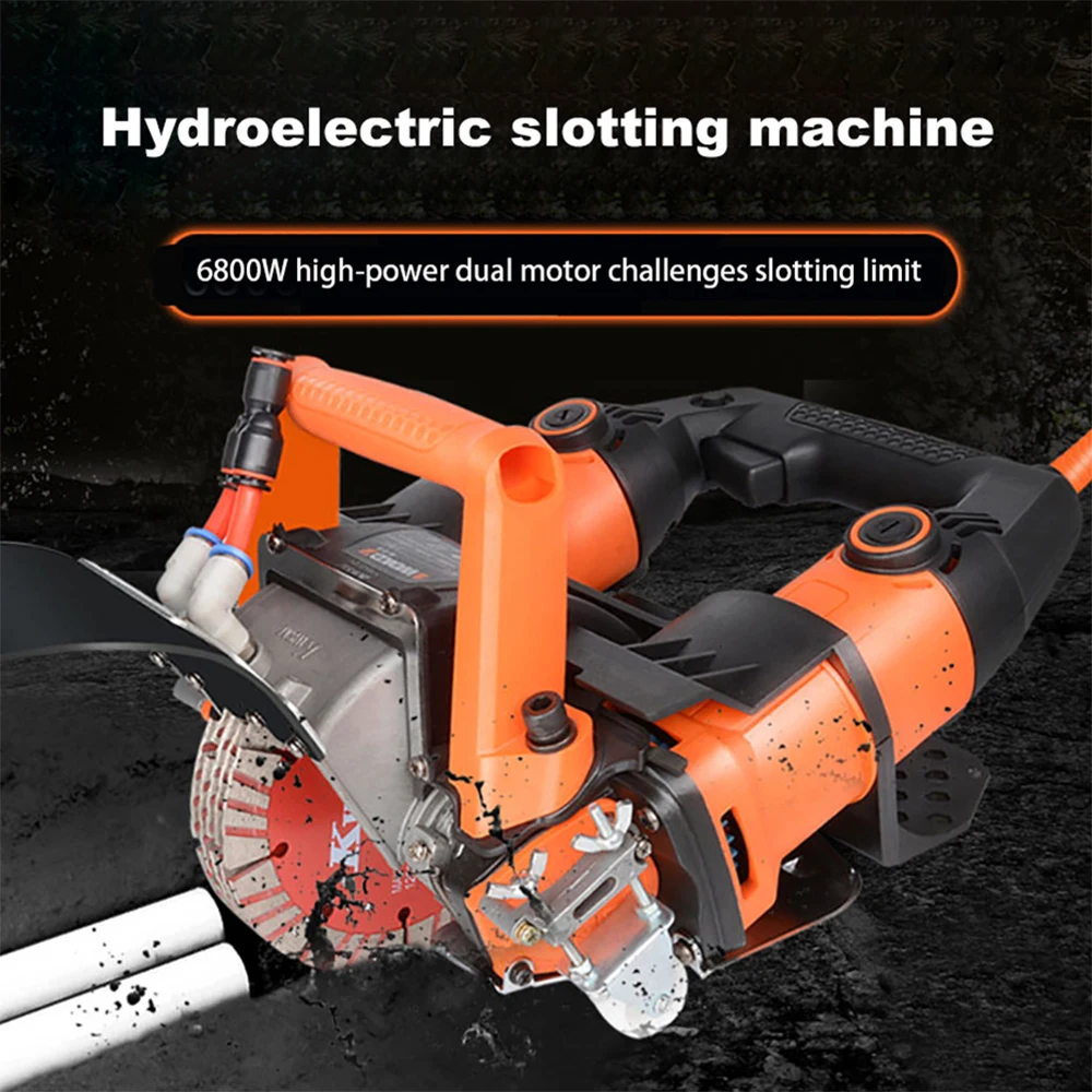 Dustless Plumbing Electricity Slotting Machine One Time Forming Installation Wall Wire Groove Concrete Dustless Cutting Machine 5