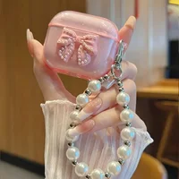 For Airpods Pro3/Pro2/Pro Case Cute Glitter Bowknot Crystal Earphone Protective Cover Pendant For Airpods 4/3/1or2 Earbuds Case 2