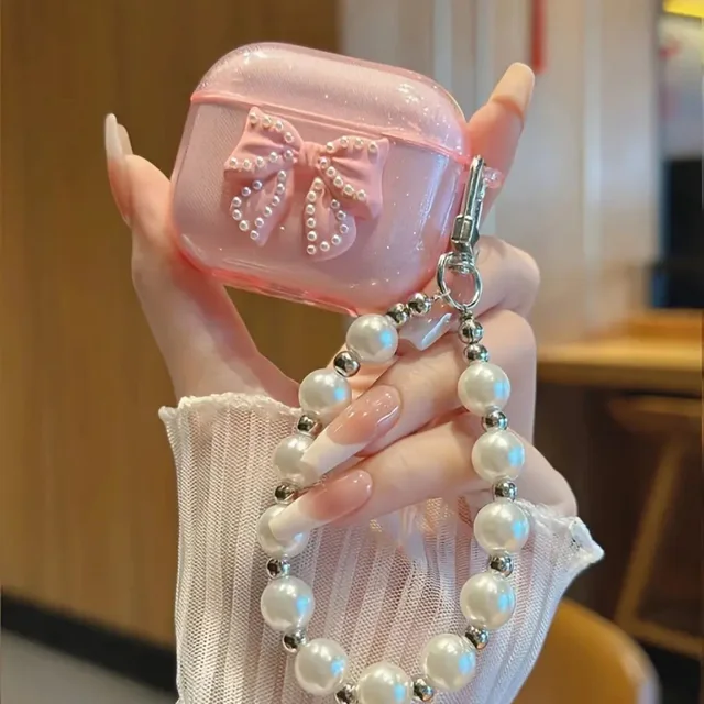 For Airpods Pro3/Pro2/Pro Case Cute Glitter Bowknot Crystal Earphone Protective Cover Pendant For Airpods 4/3/1or2 Earbuds Case 2