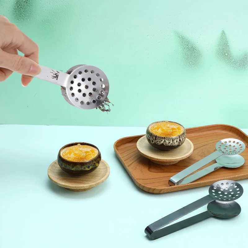 Tea Bag Squeezing Pliers, Stainless Steel Circular Tea Pliers, Kitchen and Bar Tools, Practical in Gold, Silver and Black Colors