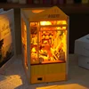 DIY Book Nook Shelf Kits Bakery Shop Casa Wooden Miniature Model Kit Handmade Casa Bookend With Light Bookshelf Friends Gifts 2
