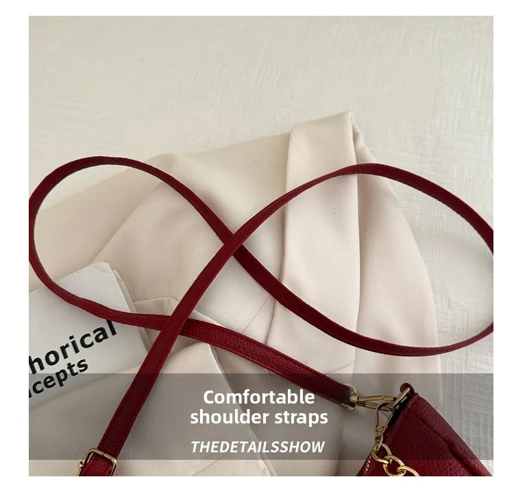 Fashion Classic Letter Graphic Design Solid Color PU Leather Crescent Y2K Underarm Shoulder Bags for Women's Tote Crossbody Bags