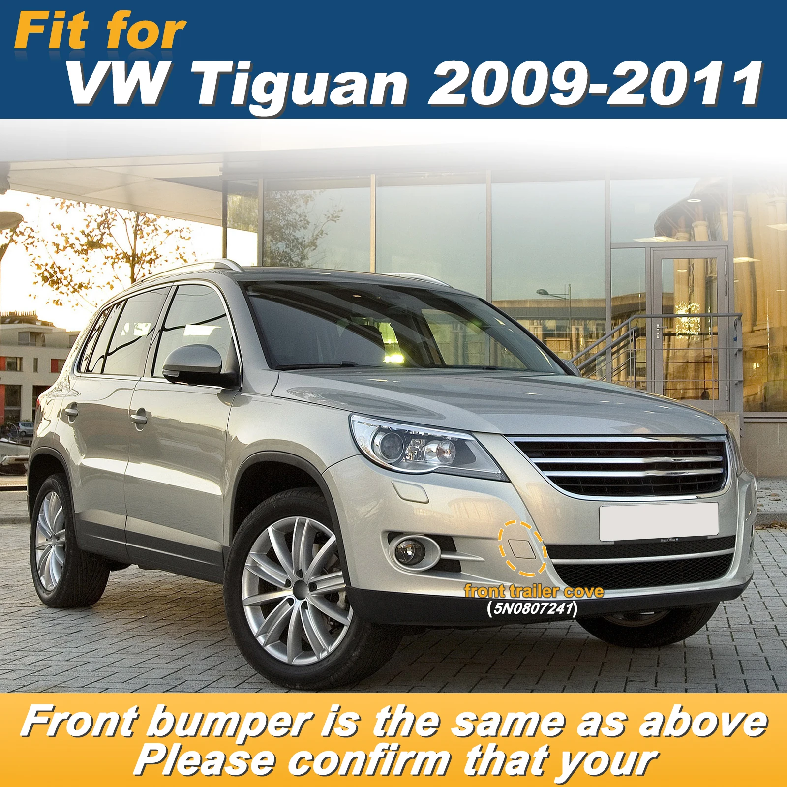 Front Bumper Tow Hook Cap Towing Eye Cover For VW Tiguan 2009-2011 5N0807241 Car Accessories