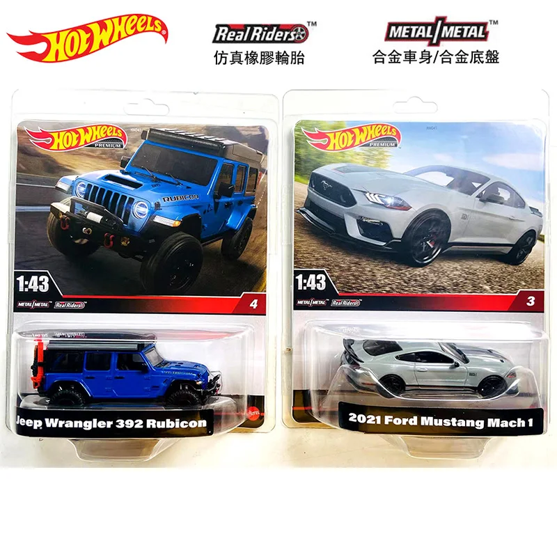 Original Hot Wheels Premium Car 1:43 Diecast Boys Toys for Children Coche Jeep Wrangler 392 Rubicon Ford Mustang Mach Collector