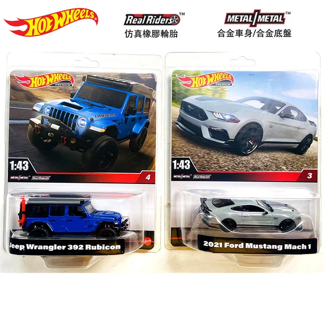 Original HotWheels Premium Realriders Metal 1:43 Diecast Cars Jeep Wrangler  Ford Mustang Hot Wheels 1/43 Gifts Kids Toys Boys