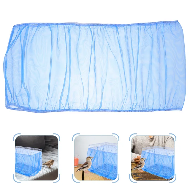 1pcs Mesh Bird Cage Cover Padding Balcony for Pets Small Medium Accessories Polyester Dust Protection Breathable Fabric 2