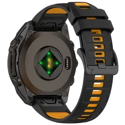 Durable Quick Fit Silicone Watch Strap - 26mm/22mm/20mm - Intinct 3 40mm (Black orange)