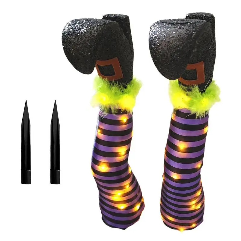 

Halloween Evil Witch Legs Decoration Upside Down Wicked Wizard Feet With Lights Party Prop Indoor Outdoor Halloween Decoration