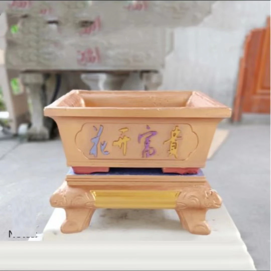 45 cm Cement flower pot mold pot foot tray plastic European flower foot bonsai base model hexagonal chassis concrete