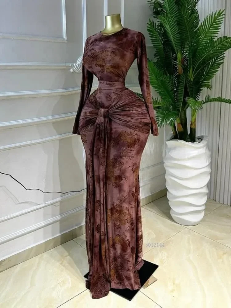 فستان ماكسي حرير مطبوع فاخر