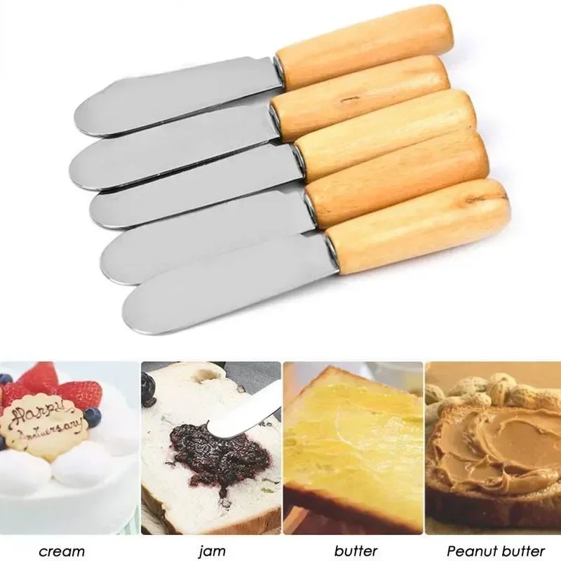 Mini Stainless Steel Spatula Plastic Handle Scraper Knives Breakfast Sandwich Cheese Slicer Spreader Butter Knife Kitchen Tools