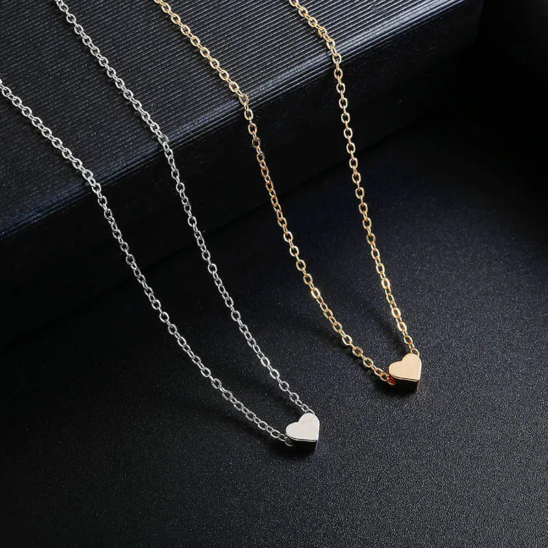 Fashionable and Minimalist Love Pendant Necklace, Women's Temperament and Personality, Versatile Collarbone Chain Jewelry Gift