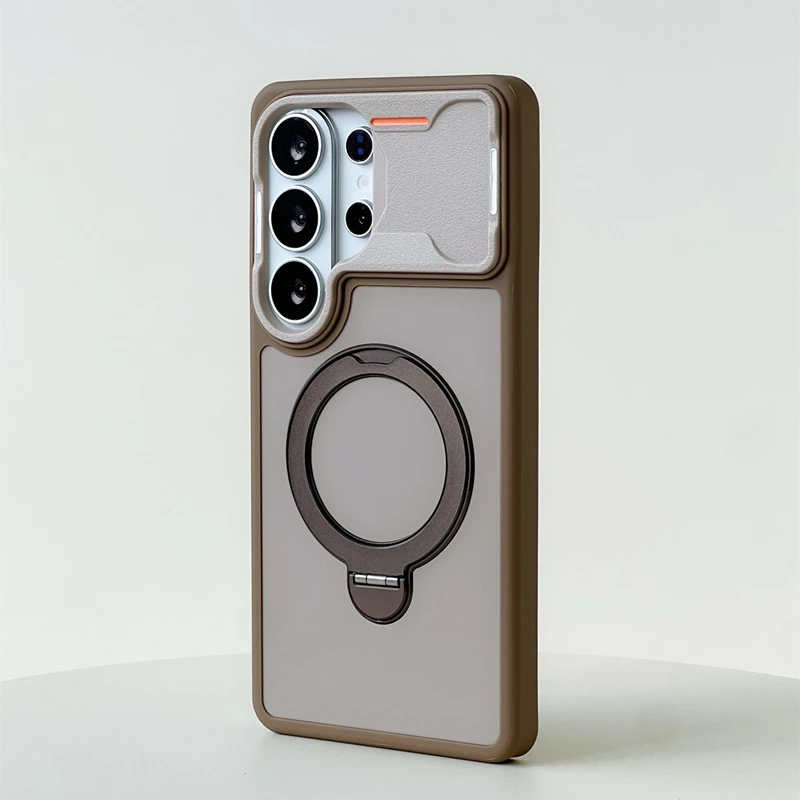 Rotatable Magnetic Bracket Phone Case with Wireless Charging Stand and Shockproof Protection