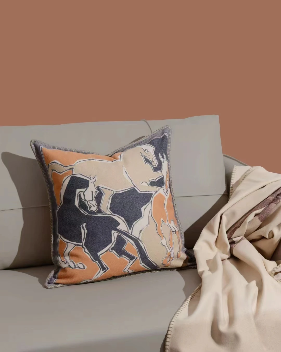 Wool fabric Cushion Cover Luxury European Pillowcase Chair Sofa Home Decor