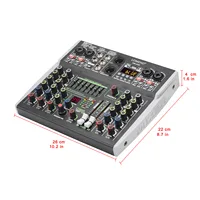 Lomeho 6 Channel Mixing Console Bluetooth 7 Band EQ Audio Sound Mixer 48V 99 DSP Effects Professional USB PC Karaoke AM-AX6 6
