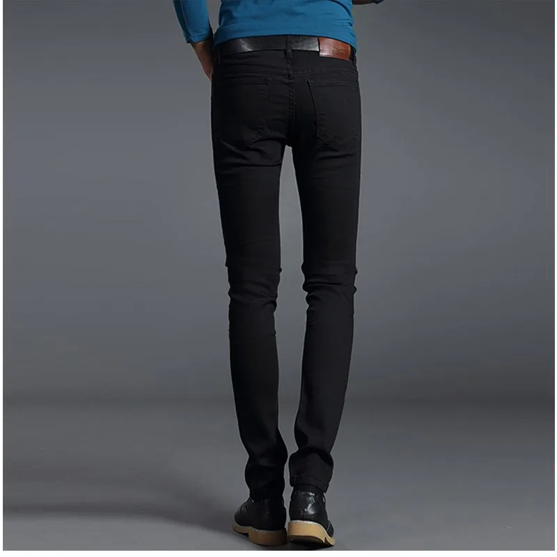 Men Denim Jeans Cotton Stretch Daily Slim Denim Pants Classic Daily All Seasons Light Blue Black Color Male Pencil Pants 6