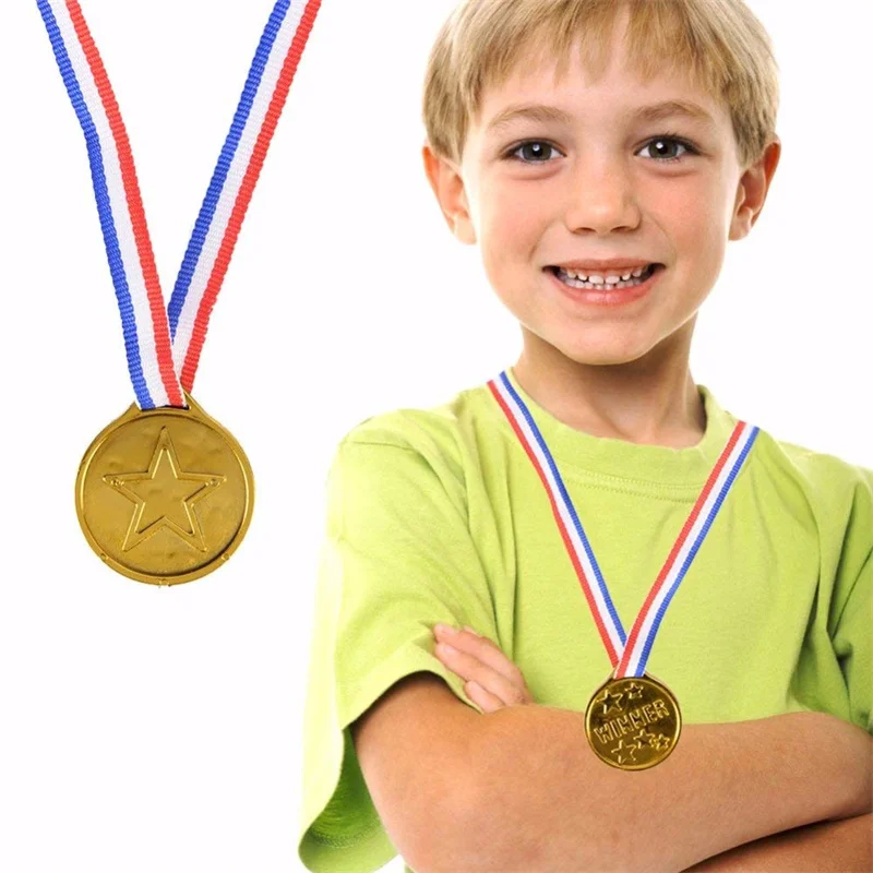 Accesorios de medallas para niños, medalla de ganador, competición deportiva, clasificación de aprendizaje, premio de fiesta, accesorio de recompensa, 10 piezas