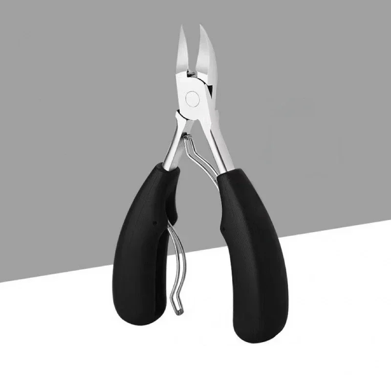 Nail Clipper Stainless Steel Nail Groove Pliers Bent Nose Plier Dead Skin Clipper Rubber Handle Onychomycosis Ingrowing