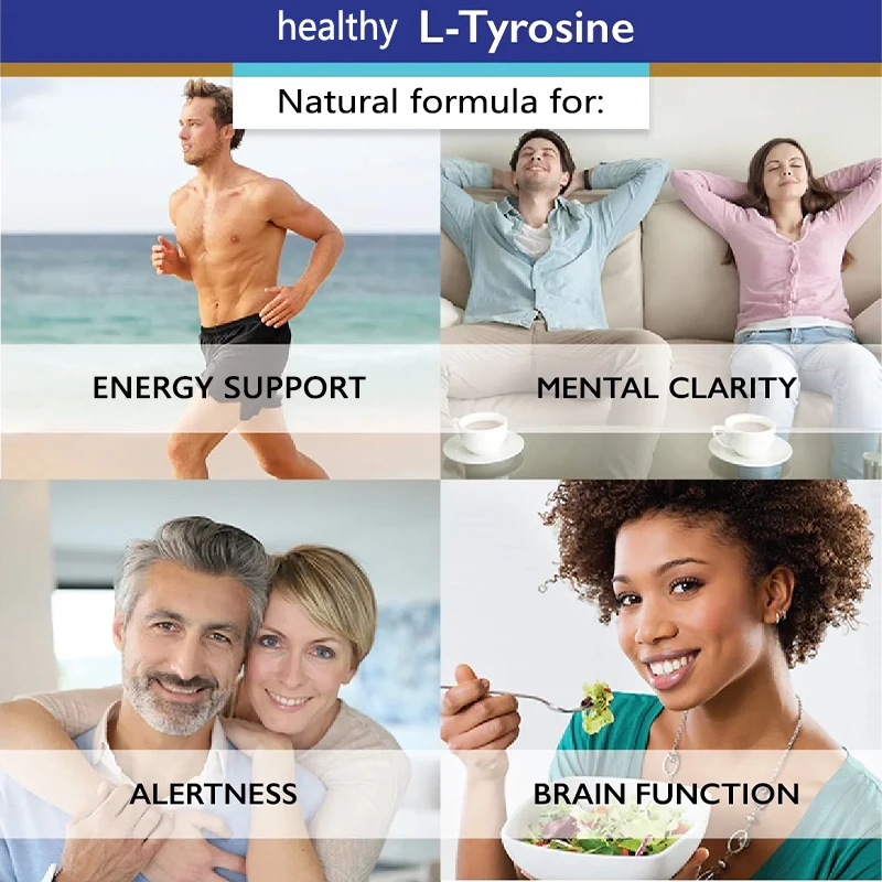L-Tyrosine Supplement-Support Memory, Mental Clarty, Alertness, Brain Function, Boosts Energy, Immunity-Vegetarian Capsules