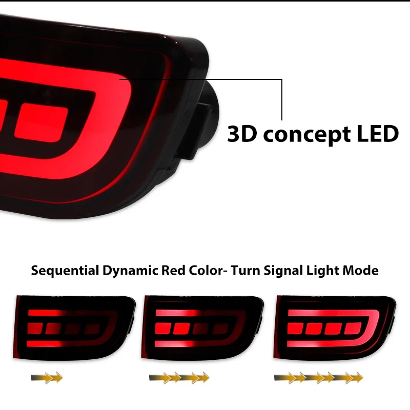2x Car Bumper Reflector Lights For Toyota Land Cruiser Prado LC120 Fj120/For Toyota 4Runner,Tail/Brake Rear Fog,Turn Signal Lamp