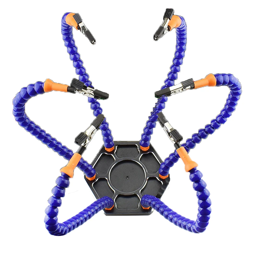 Soldering Helping Hands Flexible Arms Clip Third Hand Holder Arms PCB Adjustable Soldering Clamp Holder Magnifier Welding Desk