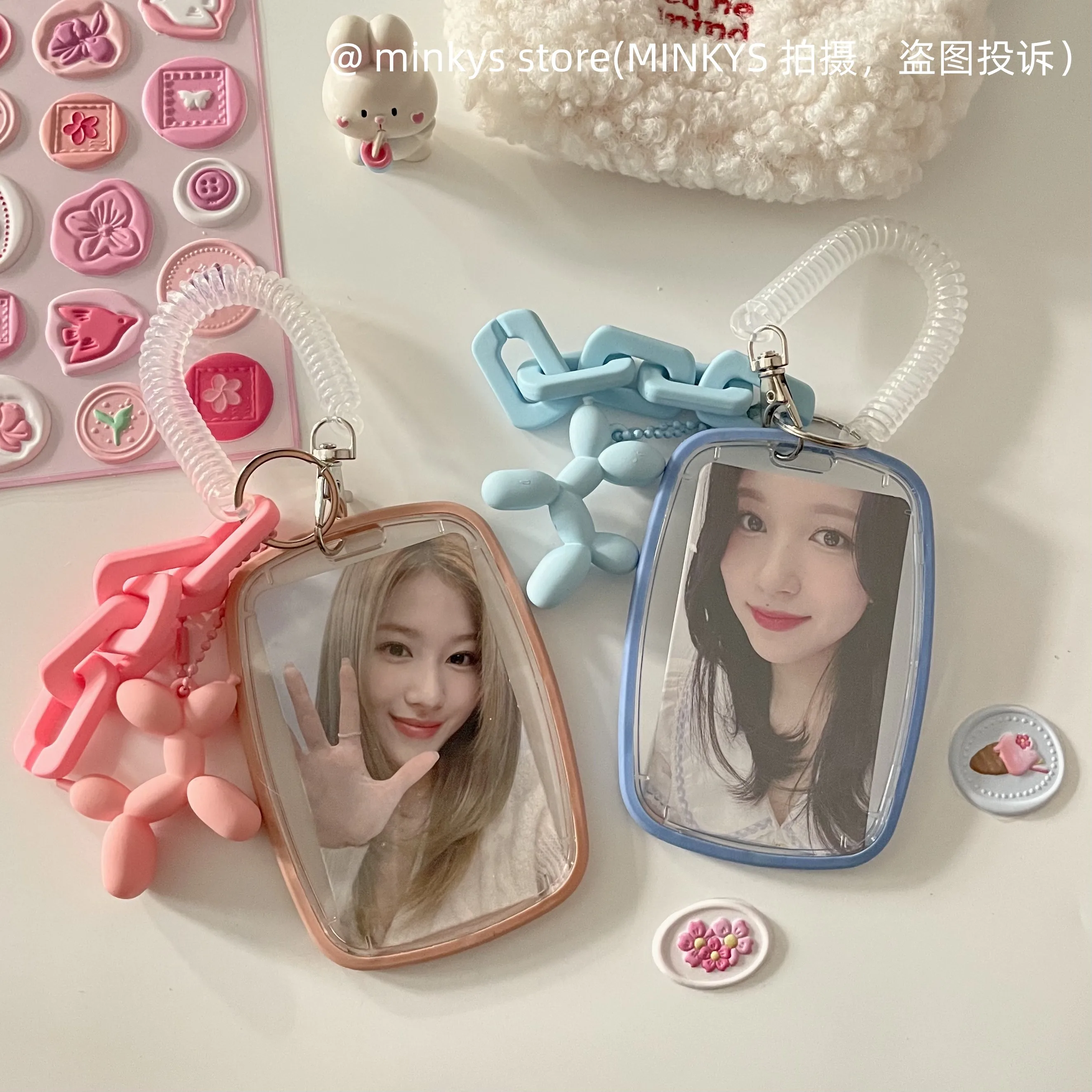 MINKYS Kawaii 3 inch Kpop Photocard Holder Idol Photo Card Display Holder  Small Card Protective Case Stationery