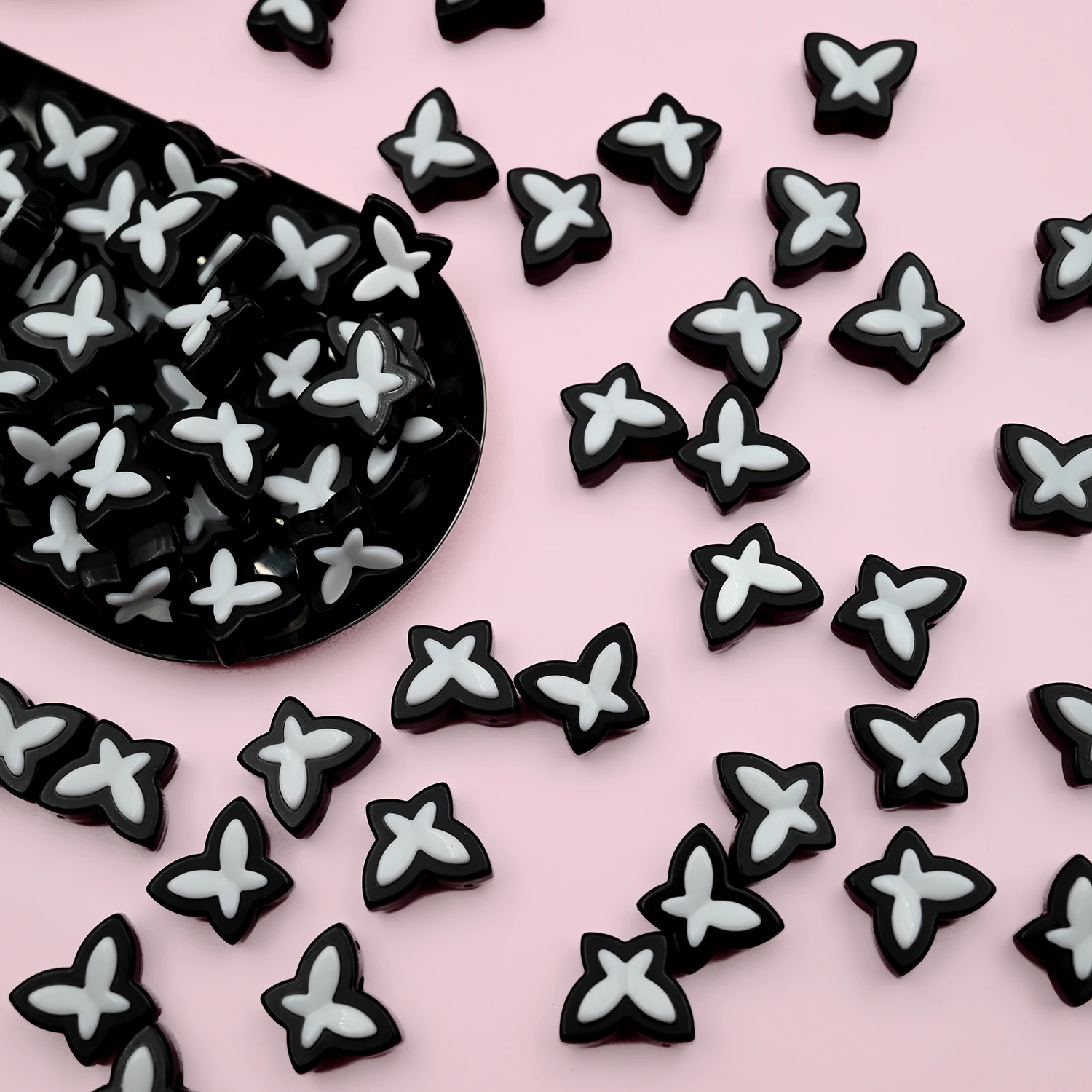 

20x16mm black Butterfly Acrylic Beads For Jewelry Making Needlework Diy Handmade Bracelet Neckalce Acessories 10pcs Spacer Bead