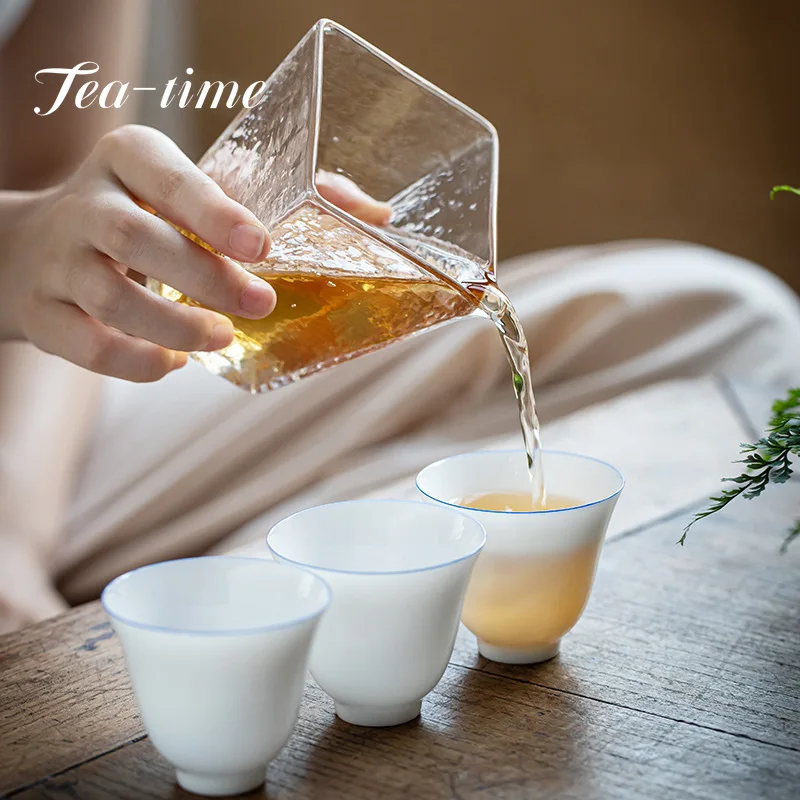 Boutique Sweet White Porcelain Teacups Thin Tire Master Cup Single Tea Bowl Small Tea Cup Kung Fu Tea-tasting Wine Drinkware