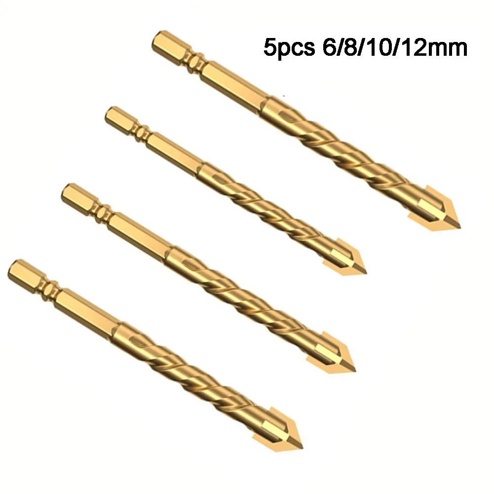 

5PC Cross Hexagon Hole Saw Triangle Alloy Drill Bit 6mm 8mm 10mm 12mm Drill Bits For Power Tools Accessories