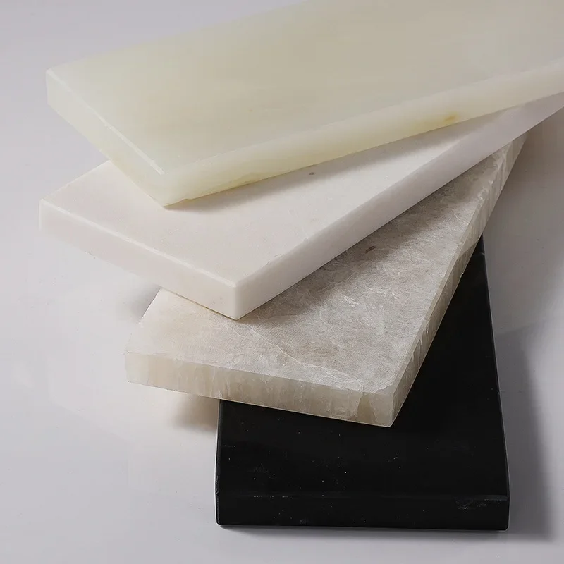 1pc Sample Factory Price 30x10CM Natural Marble Onyx Jade Tray Rectangular Plate Ornament Storage Tray 6