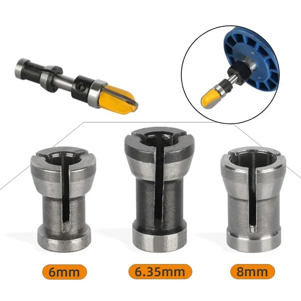 Collet Chuck Adapter 6 6.35 8mm For Engraving Trimming Machine Electric Router Milling Cutter Accessories Power Tools Router Bits wood router machine wood router bits