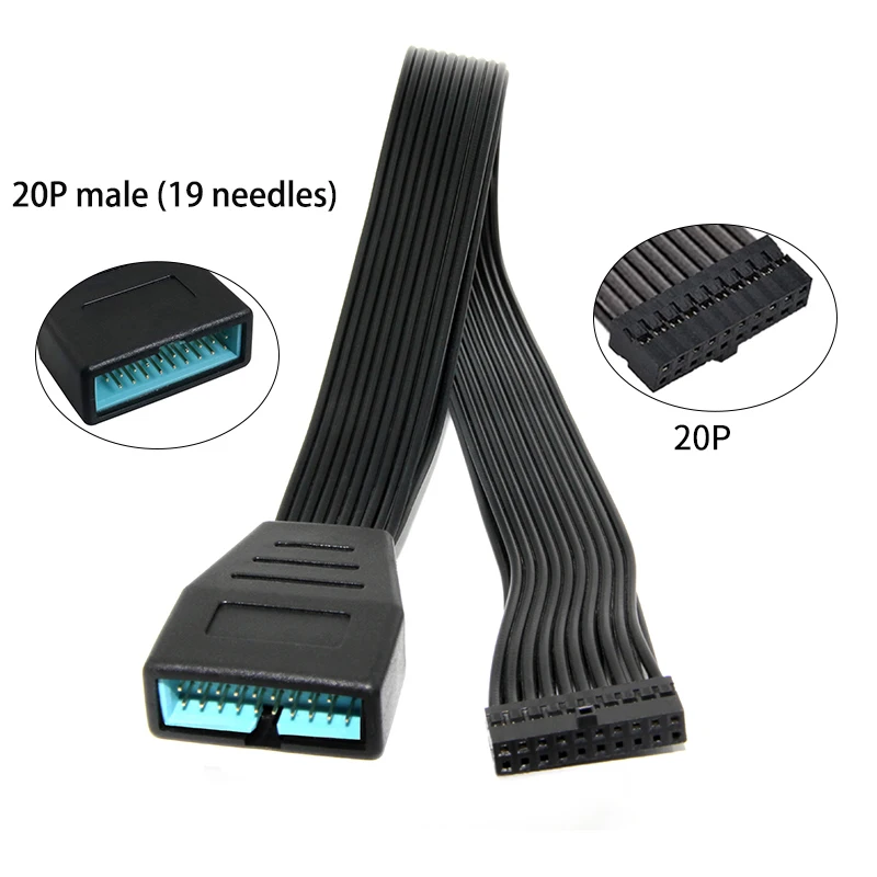 1PCS USB 3,0 Header Verlängerung Kabel Low Profile USB 3,0 Interne 19/20 Pin Header Extender Motherboard Adapter