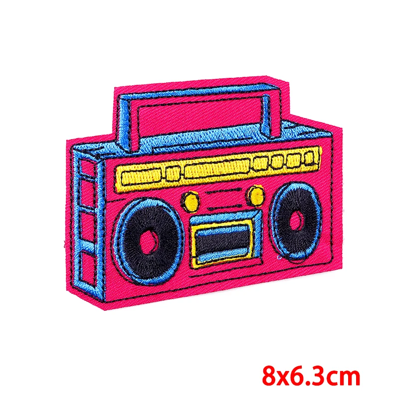 Cartoon Color Tape TV Embroidery Patch Iron On Patches Clothing thermoadhesive Patches Clothes Letter Stickers DIY Patch