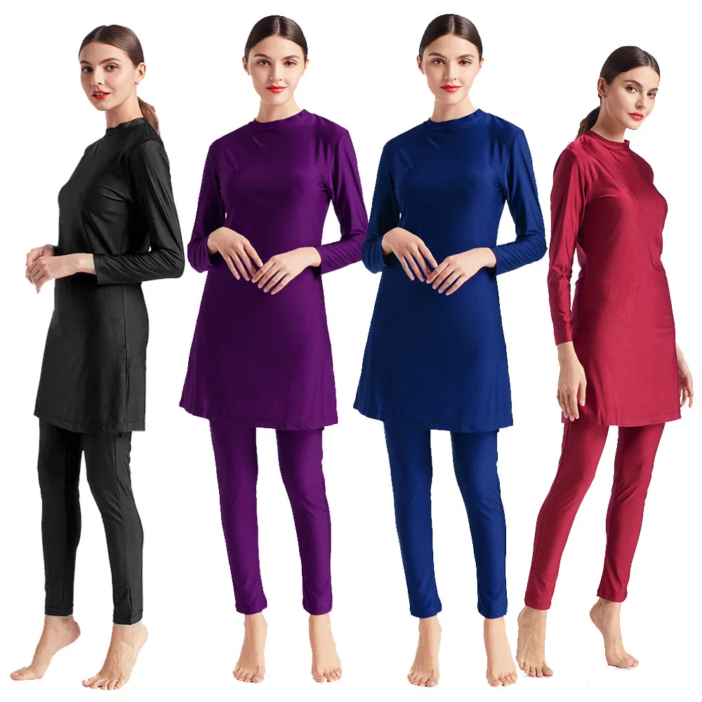 Versatile modest burkini set perfect for diving, surfing, and beach activities