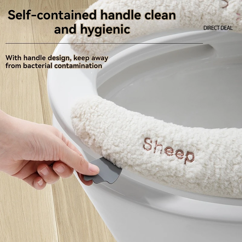 New Pattern Fashion Winter Toilet Seat Cushion Household Toilet Adhesive Seat Cover Seasonal Universal Toilet Seat Cushion 4