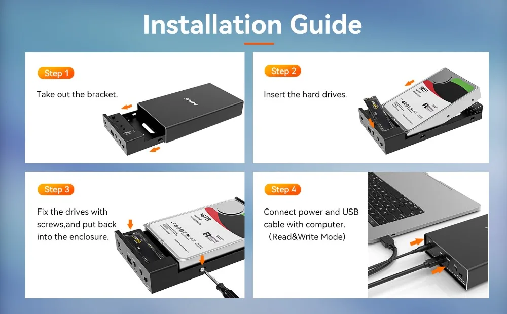 caso HDD externo, USB 3.0, M.2 NVMe, USB C 3.1, 2.5 