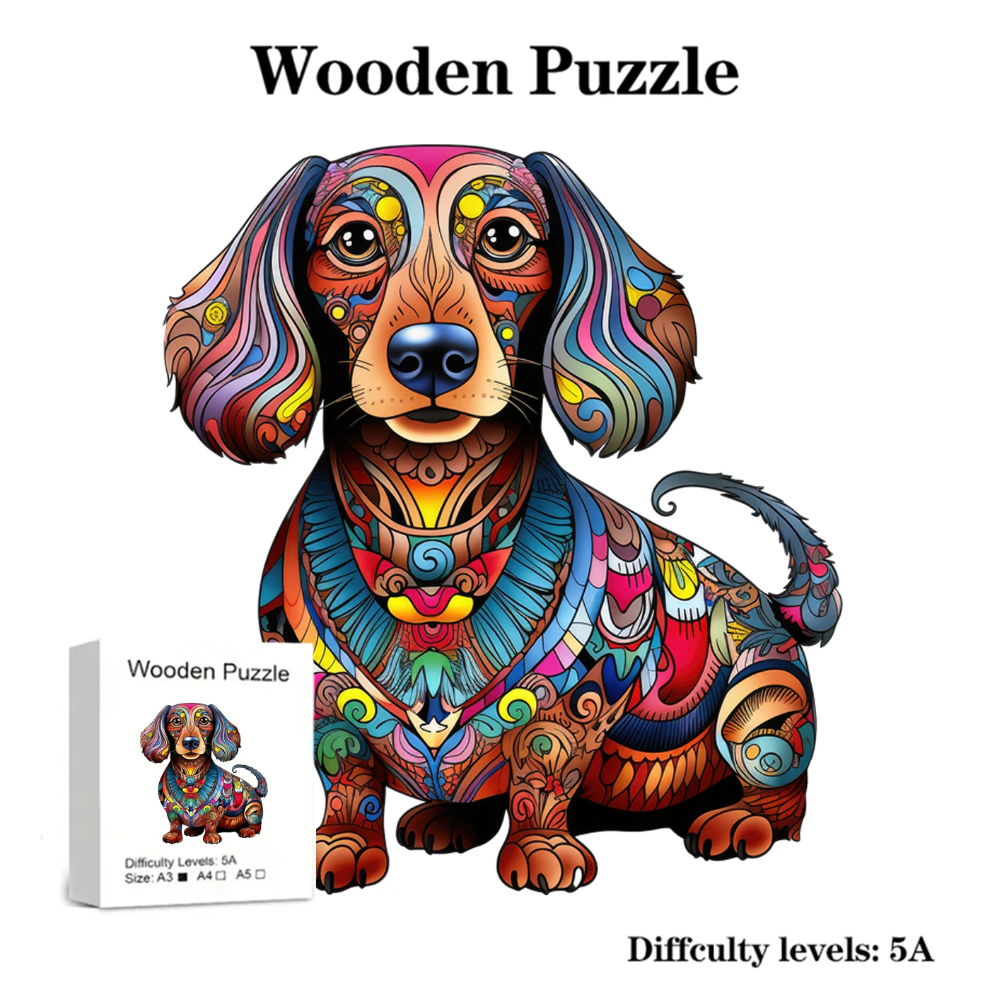 

Unique 3D Exquisite Dog Animal Wooden Puzzle Toys for Adults and Children Wooden Montessori Jigsaw puzzles