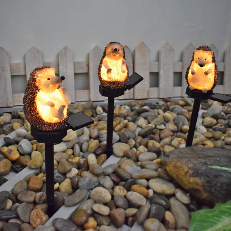 Solar Outdoor Lights Waterproof Hedgehogs Statue Ornament Resin Hedgehog Figurine Lamps Decorative Solar Garden Lightings Decors modern tabletop art ornament ceramic sculpture decorative statue