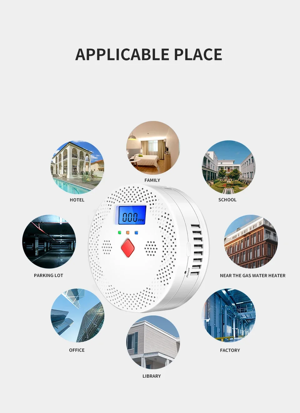 Rilevatore Monossido Di Carbonio OBEST Con Display Digitale - Allarme 85dB, Da Parete - Foto 13