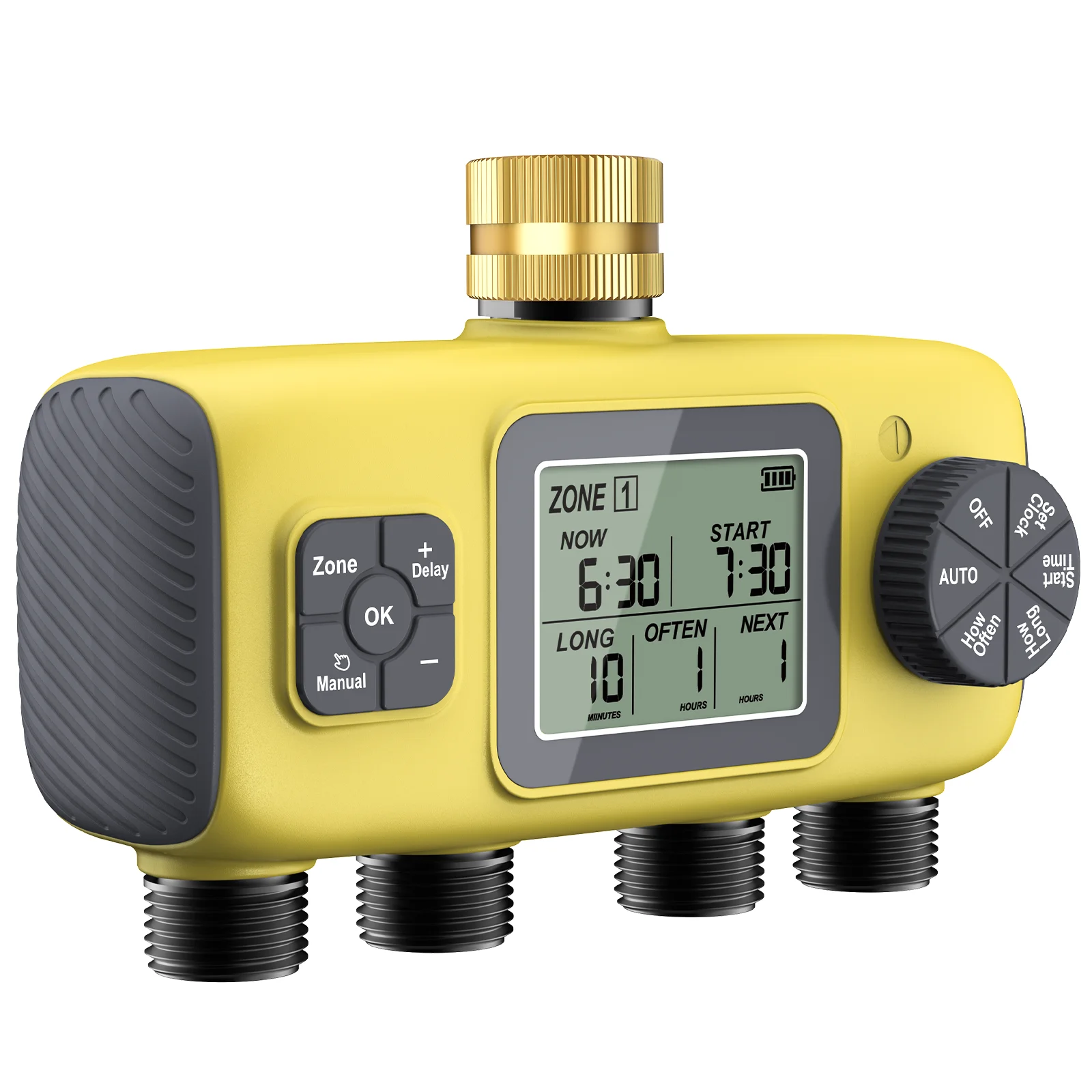 Water Timer for Garden Hose 4 Zone/3 Zone Rain Delay Irrigation Controller Progr