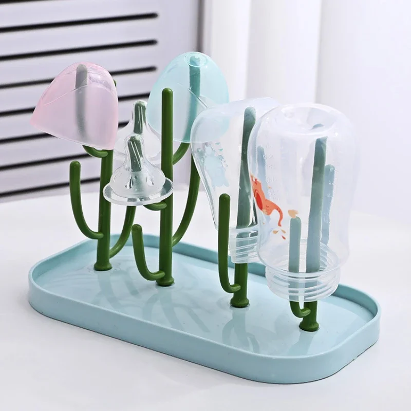 New Baby Cactus Milk Bottle Drying Rack Multifunctional Infant Milk Bottle Water Cup Drain Rack Removable Milk Bottle Rack