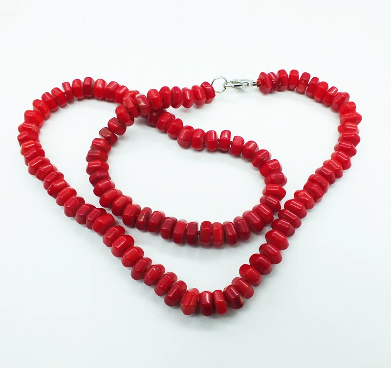 

Fashion Classic ! Attractive, high quality, the classic 3X7MM red coral necklace 17"