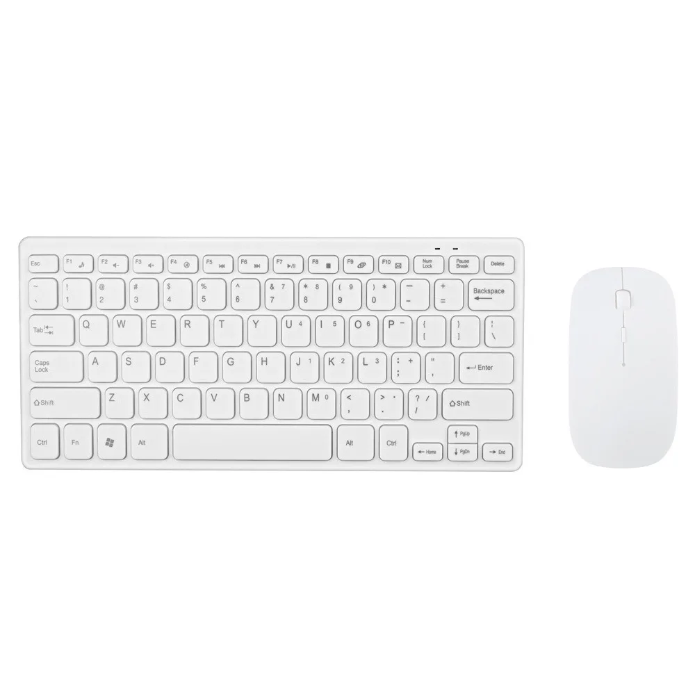 Mini Kit Teclado Multimídia e Mouse sem Fio Teclado Silencioso Conjunto de Ratos Combo com Capas de Teclado Espanhol Russo Coreano 2.4g - Imagem 2