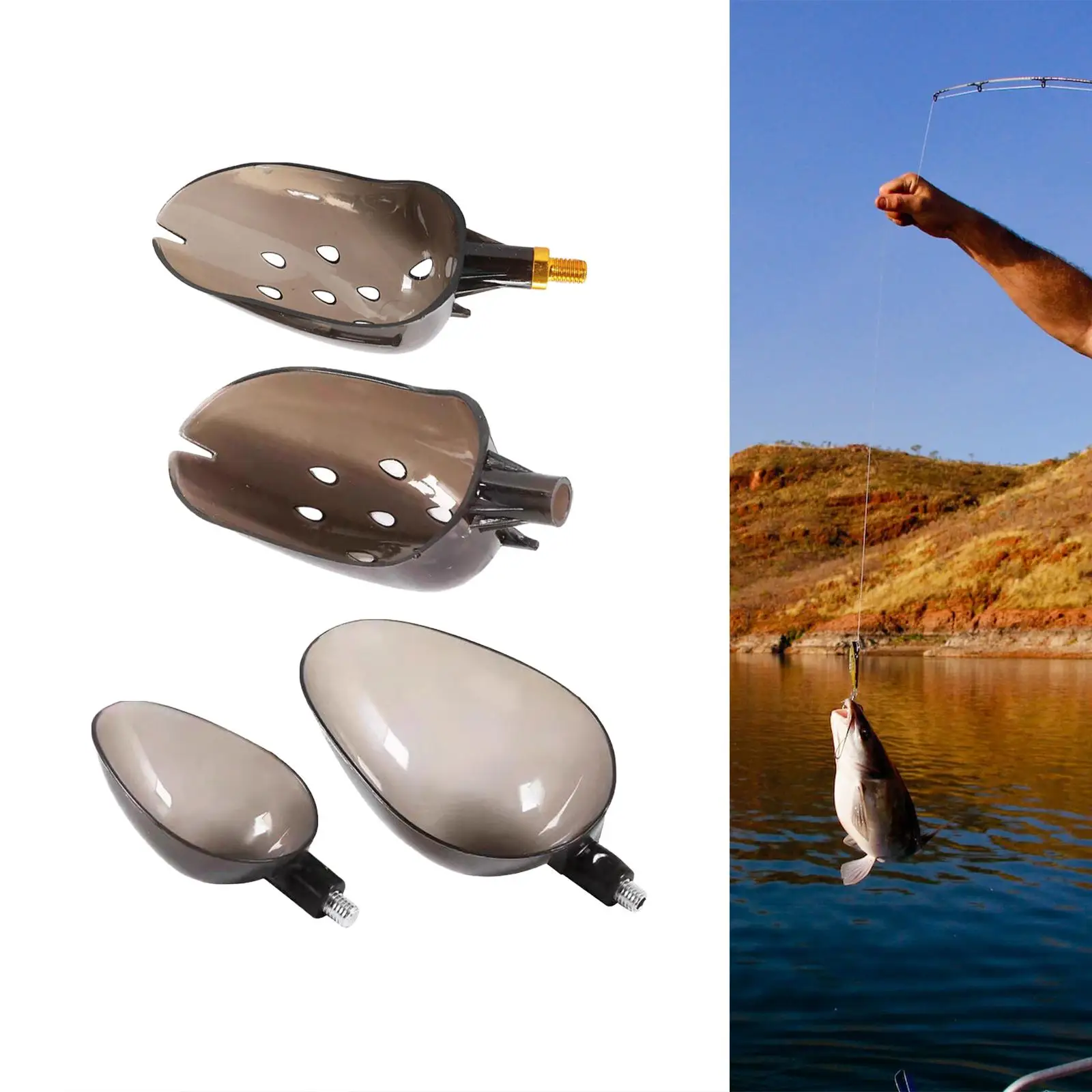 Fishing Baiting Spoon, Baits Casting Scoops Portable Fishing Tool Throwing Bait