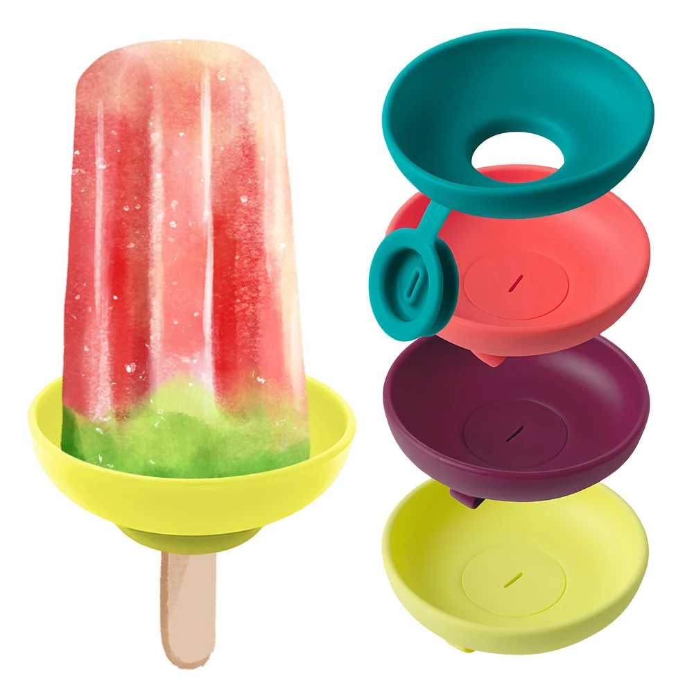 Drip-Proof Popsicle Rack Silicone Drip Free Popsicle Holder Reusable Portable Protector Bracket Kids Ice Cream popsicle rack